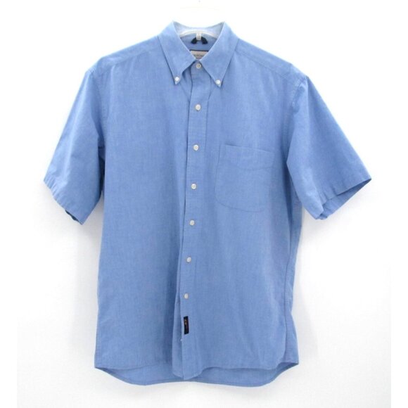 Vintage 90s Britches of Georgetowne Shirt Mens Medium Blue Chambray Button Down - Picture 10 of 11